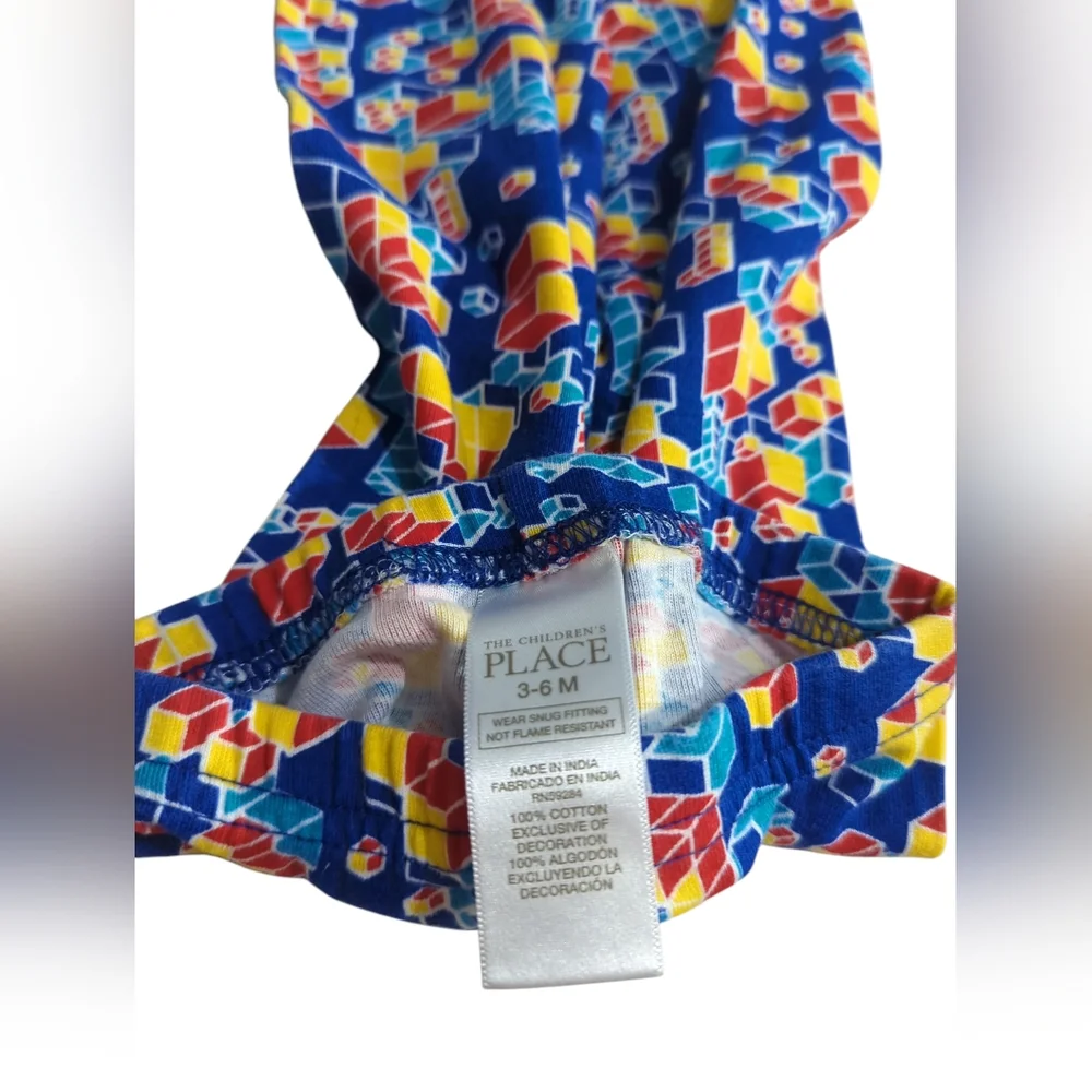 The Children's Place Blue Geometric Pajama Bottoms Size 3-6 Months.